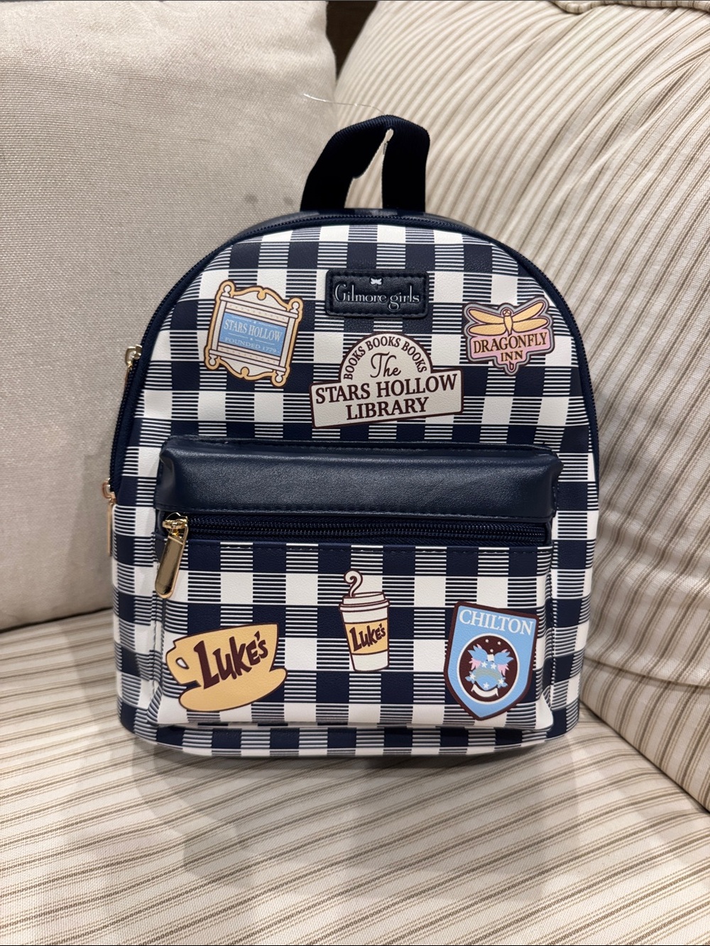 Gilmore Girls Bioworld mini patch print backpack NWT